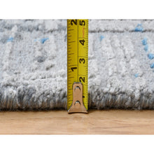 Load image into Gallery viewer, 9&#39;1&quot;x12&#39;1&quot; Gray, Modern Abstract Design Soft Pile, Denser Weave Wool And Silk Hand Knotted, Oriental Rug FWR385068