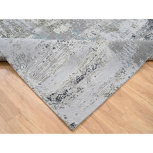 Load image into Gallery viewer, 9&#39;x11&#39;10&quot; Gray, Thick And Plush Densely woven Wool And Silk, Hand Knotted Modern Abstract Design, Oriental Rug FWR385098