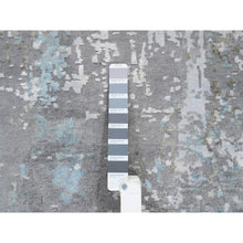 Load image into Gallery viewer, 9&#39;x11&#39;10&quot; Gray, Thick And Plush Densely聽woven Wool And Silk, Hand Knotted Modern Abstract Design, Oriental Rug FWR385098