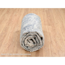 Load image into Gallery viewer, 9&#39;x11&#39;10&quot; Gray, Thick And Plush Densely woven Wool And Silk, Hand Knotted Modern Abstract Design, Oriental Rug FWR385098