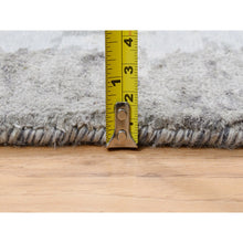 Load image into Gallery viewer, 9&#39;x11&#39;10&quot; Gray, Thick And Plush Densely woven Wool And Silk, Hand Knotted Modern Abstract Design, Oriental Rug FWR385098