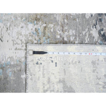 Load image into Gallery viewer, 9&#39;x11&#39;10&quot; Gray, Thick And Plush Densely woven Wool And Silk, Hand Knotted Modern Abstract Design, Oriental Rug FWR385098