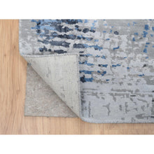 Load image into Gallery viewer, 7&#39;10&quot;x10&#39; Gray, Denser Weave Wool And Silk Hand Knotted, Modern Abstract Design Soft Pile, Oriental Rug FWR385104