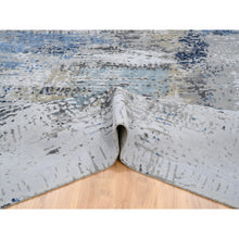 Load image into Gallery viewer, 7&#39;10&quot;x10&#39; Gray, Denser Weave Wool And Silk Hand Knotted, Modern Abstract Design Soft Pile, Oriental Rug FWR385104