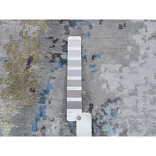 Load image into Gallery viewer, 7&#39;10&quot;x10&#39; Gray, Denser Weave Wool And Silk Hand Knotted, Modern Abstract Design Soft Pile, Oriental Rug FWR385104