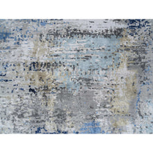 Load image into Gallery viewer, 7&#39;10&quot;x10&#39; Gray, Denser Weave Wool And Silk Hand Knotted, Modern Abstract Design Soft Pile, Oriental Rug FWR385104