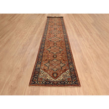 Load image into Gallery viewer, 2&#39;7&quot;x16&#39;3&quot; Terracotta Red, Antiqued Fine Heriz Re-Creation Densely Woven, Natural Dyes Soft Wool Hand Knotted, XL Runner Oriental Rug FWR385188