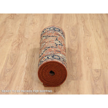 Load image into Gallery viewer, 2&#39;7&quot;x16&#39;3&quot; Terracotta Red, Antiqued Fine Heriz Re-Creation Densely Woven, Natural Dyes Soft Wool Hand Knotted, XL Runner Oriental Rug FWR385188