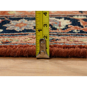 2'7"x16'3" Terracotta Red, Antiqued Fine Heriz Re-Creation Densely Woven, Natural Dyes Soft Wool Hand Knotted, XL Runner Oriental Rug FWR385188