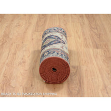 Load image into Gallery viewer, 2&#39;5&quot;x19&#39;9&quot; Ivory, Hand Knotted Heriz Revival With Medallions Design Pliable Wool, Xl Runner Oriental Rug FWR385212