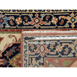 2'5"x19'9" Ivory, Hand Knotted Heriz Revival With Medallions Design Pliable Wool, Xl Runner Oriental Rug FWR385212