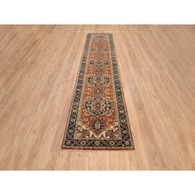 Load image into Gallery viewer, 2&#39;6&quot;x12&#39;2&quot; Terracotta Red, Antiqued Fine Heriz Re-Creation Densely Woven, Natural Dyes Hand Spun Wool Hand Knotted, Runner Oriental Rug FWR385230