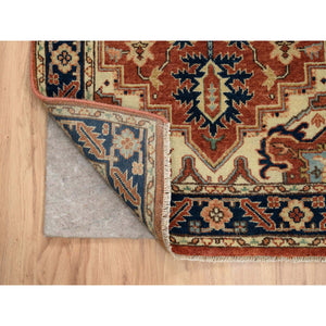 2'6"x12'2" Terracotta Red, Antiqued Fine Heriz Re-Creation Densely Woven, Natural Dyes Hand Spun Wool Hand Knotted, Runner Oriental Rug FWR385230