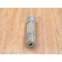 Load image into Gallery viewer, 2&#39;x3&#39;1&quot; Gray Hand Knotted Modern Criss Cross Erased Design Hand Spun Undyed Natural Wool Mat Oriental Rug FWR385416
