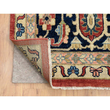 Load image into Gallery viewer, 11&#39;9&quot;x17&#39;10&quot; Navy Blue, Pliable Wool Hand Knotted, Heriz Revival With Medallion Design, Oversized Oriental Rug FWR385464