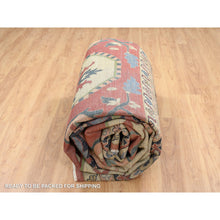 Load image into Gallery viewer, 11&#39;9&quot;x17&#39;10&quot; Navy Blue, Pliable Wool Hand Knotted, Heriz Revival With Medallion Design, Oversized Oriental Rug FWR385464