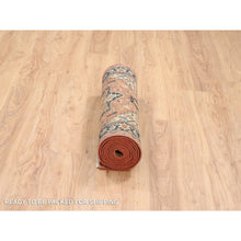 Load image into Gallery viewer, 2&#39;7&quot;x12&#39; Terracotta Red, Pure Wool Hand Knotted Antiqued Fine Heriz Re-creation, Dense Weave Natural Dyes, Runner Oriental Rug FWR385500