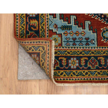 Load image into Gallery viewer, 4&#39;x10&#39; Brick Red, Extra Soft Wool Hand Knotted, Persian Viss Design, Wide Runner Oriental Rug FWR385536
