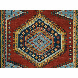 4'x10' Brick Red, Extra Soft Wool Hand Knotted, Persian Viss Design, Wide Runner Oriental Rug FWR385536