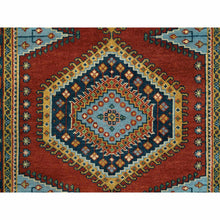 Load image into Gallery viewer, 4&#39;x10&#39; Brick Red, Extra Soft Wool Hand Knotted, Persian Viss Design, Wide Runner Oriental Rug FWR385536