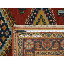 Load image into Gallery viewer, 4&#39;x10&#39; Brick Red, Extra Soft Wool Hand Knotted, Persian Viss Design, Wide Runner Oriental Rug FWR385536
