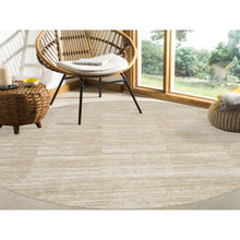 Load image into Gallery viewer, 10&#39;x10&#39; Beige, Hand Loomed Pure Wool Modern Fine Jacquard Tone On Tone, Round Oriental Rug FWR385848