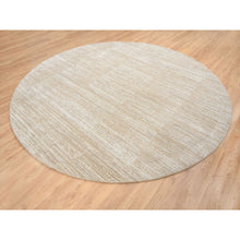 Load image into Gallery viewer, 10&#39;x10&#39; Beige, Hand Loomed Pure Wool Modern Fine Jacquard Tone On Tone, Round Oriental Rug FWR385848
