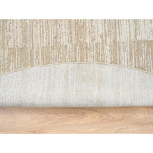 Load image into Gallery viewer, 10&#39;x10&#39; Beige, Hand Loomed Pure Wool Modern Fine Jacquard Tone On Tone, Round Oriental Rug FWR385848