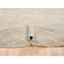 Load image into Gallery viewer, 10&#39;x10&#39; Beige, Hand Loomed Pure Wool Modern Fine Jacquard Tone On Tone, Round Oriental Rug FWR385848
