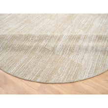 Load image into Gallery viewer, 10&#39;x10&#39; Beige, Hand Loomed Pure Wool Modern Fine Jacquard Tone On Tone, Round Oriental Rug FWR385848
