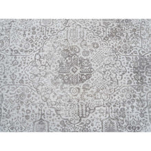 Load image into Gallery viewer, 12&#39;x12&#39; Gray, Broken Persian Design, Hand Knotted Wool And Pure Silk, Square Oriental Rug FWR385920