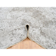 Load image into Gallery viewer, 8&#39;3&quot;x8&#39;3&quot; Gray, Broken Persian Design, Hand Knotted Wool And Pure Silk, Square Oriental Rug FWR385926