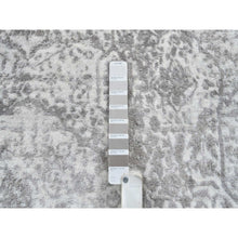 Load image into Gallery viewer, 6&#39;7&quot;x6&#39;7&quot; Gray, Hand Knotted Broken Persian Design, Wool And Pure Silk, Round Oriental Rug FWR385932