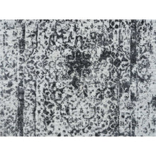 Load image into Gallery viewer, 2&#39;7&quot;x8&#39;2&quot; Gray Hand Knotted Broken Persian Design Wool And Pure Silk Runner Oriental Rug FWR385944