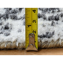 Load image into Gallery viewer, 2&#39;7&quot;x8&#39;2&quot; Gray Hand Knotted Broken Persian Design Wool And Pure Silk Runner Oriental Rug FWR385944