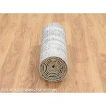 Load image into Gallery viewer, 2&#39;6&quot;x11&#39;10&quot; Charcoal Black, Hand Loomed Modern Design Jacquard, Tone On Tone Wool And Art Silk, Runner Oriental Rug FWR385962