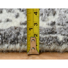 Load image into Gallery viewer, 2&#39;6&quot;x11&#39;10&quot; Charcoal Black, Hand Loomed Modern Design Jacquard, Tone On Tone Wool And Art Silk, Runner Oriental Rug FWR385962