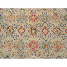 Load image into Gallery viewer, 8&#39;1&quot;x8&#39;1&quot; Beige, The Sunset Rosettes With Soft Colors, Wool And Pure Silk, Hand Knotted, Square Oriental Rug FWR385980