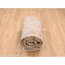 Load image into Gallery viewer, 8&#39;1&quot;x8&#39;1&quot; Beige, The Sunset Rosettes With Soft Colors, Wool And Pure Silk, Hand Knotted, Square Oriental Rug FWR385980