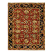 Load image into Gallery viewer, 8&#39;2&quot;x10&#39; Red-Black Karajeh Design, Organic Wool Hand-Knotted,, Oriental Rug FWR385986