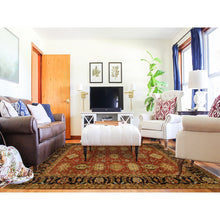 Load image into Gallery viewer, 8&#39;2&quot;x10&#39; Red-Black Karajeh Design, Organic Wool Hand-Knotted,, Oriental Rug FWR385986