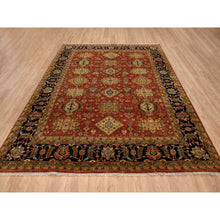Load image into Gallery viewer, 8&#39;2&quot;x10&#39; Red-black Karajeh Design, Organic Wool Hand-knotted,, Oriental Rug FWR385986