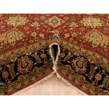 Load image into Gallery viewer, 8&#39;2&quot;x10&#39; Red-Black Karajeh Design, Organic Wool Hand-Knotted,, Oriental Rug FWR385986