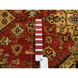8'2"x10' Red-Black Karajeh Design, Organic Wool Hand-Knotted,, Oriental Rug FWR385986
