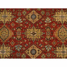Load image into Gallery viewer, 8&#39;2&quot;x10&#39; Red-black Karajeh Design, Organic Wool Hand-knotted,, Oriental Rug FWR385986