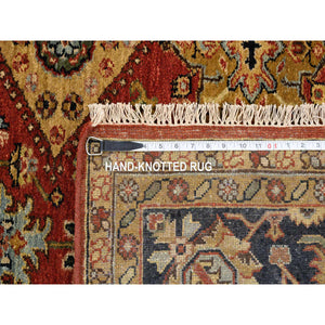 8'2"x10' Red-Black Karajeh Design, Organic Wool Hand-Knotted,, Oriental Rug FWR385986