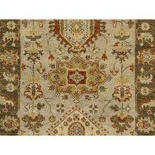 Load image into Gallery viewer, 2&#39;6&quot;x21&#39;10&quot; Light Gray, Tribal Medallions, Pure Wool Hand Knotted Karajeh Design Oriental Runner Rug FWR386268