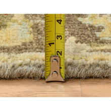 Load image into Gallery viewer, 2&#39;6&quot;x21&#39;10&quot; Light Gray, Tribal Medallions, Pure Wool Hand Knotted Karajeh Design Oriental Runner Rug FWR386268