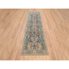 Load image into Gallery viewer, 2&#39;6&quot;x10&#39; Gold Brown, Silk With Textured Wool Hand Knotted, Transitional Sarouk, Runner Oriental Rug FWR386442