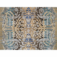 Load image into Gallery viewer, 2&#39;6&quot;x10&#39; Gold Brown, Silk With Textured Wool Hand Knotted, Transitional Sarouk, Runner Oriental Rug FWR386442